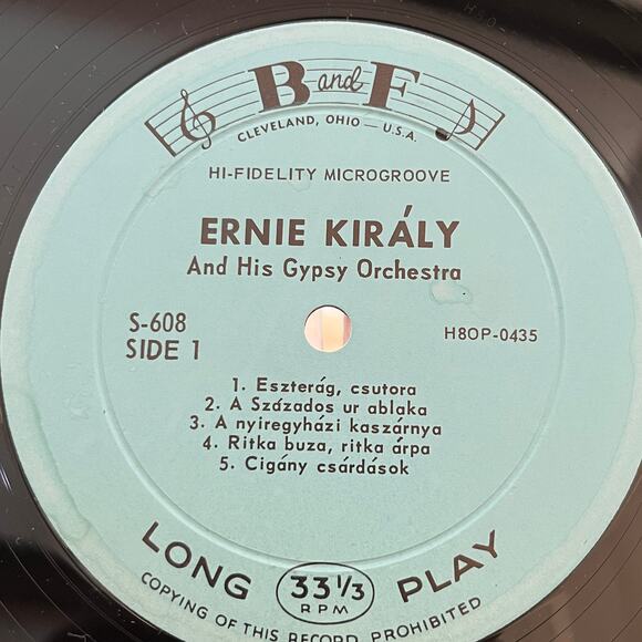 Ernie Király And His Gypsy Orchestra 20 Hungarian Dance Csárdás LP 1957 B&F S608 - Picture 3 of 7